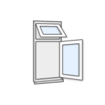 W10 Top-Hung and Side-Opening Window - Kömmerling 70 Profile - 600x1200mm - White