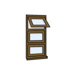 W11 Window – Kömmerling 70 Profile – 600x1200mm – Golden Oak