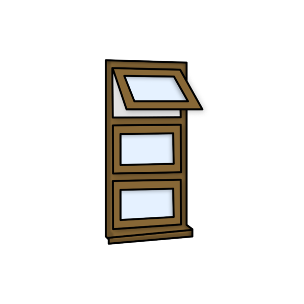 W11 Window – Kömmerling 70 Profile – 600x1200mm – Golden Oak