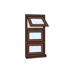W11 Window – Kömmerling 70 Profile – 600x1200mm – Rosewood