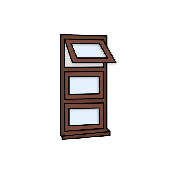 W11 Window – Kömmerling 70 Profile – 600x1200mm – Rosewood