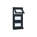 W11 Window – Kömmerling 70 Profile – 600x1200mm – Anthracite Grey