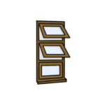 W12 Window – Kömmerling 70 Profile – 600x1200mm – Golden Oak