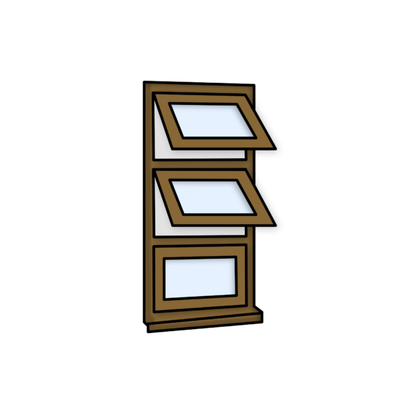 W12 Window – Kömmerling 70 Profile – 600x1200mm – Golden Oak