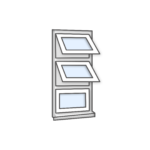 W12 Window - Kömmerling 70 Profile - 600x1200mm - White