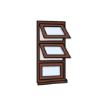 W12 Window – Kömmerling 70 Profile – 600x1200mm – Rosewood