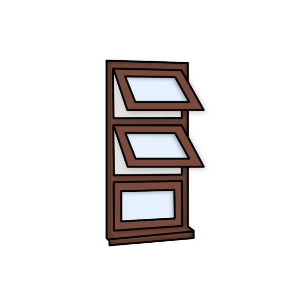 W12 Window – Kömmerling 70 Profile – 600x1200mm – Rosewood