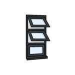 W12 Window – Kömmerling 70 Profile – 600x1200mm – Anthracite Grey