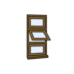 W13 Window – Kömmerling 70 Profile – 600x1200mm – Golden Oak