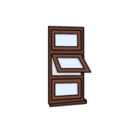 W13 Window – Kömmerling 70 Profile – 600x1200mm – Rosewood