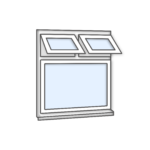 W14 Window with Two Push-Out Sashes and Fixed Bottom Pane - Kömmerling 70 Profile - 1200x1200mm - White