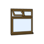 W15 Window – Kömmerling 70 Profile – 1200x1200mm – Golden Oak