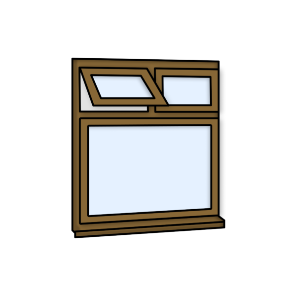 W15 Window – Kömmerling 70 Profile – 1200x1200mm – Golden Oak