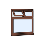 W15 Window – Kömmerling 70 Profile – 1200x1200mm – Rosewood