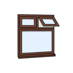 W16 Window – Kömmerling 70 Profile – 1200x1200mm – Rosewood