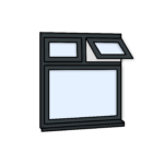 W16 Window – Kömmerling 70 Profile – 1200x1200mm – Anthracite Grey