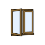 W17 Side-Opening Window with Easy-Clean Hinges – Kömmerling 70 Profile – 1200x1200mm – Golden Oak