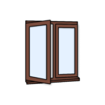 W17 Side-Opening Window with Easy-Clean Hinges – Kömmerling 70 Profile – 1200x1200mm – Rosewood