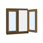 W18 Side-Opening Window with Easy-Clean Hinges – Kömmerling 70 Profile – 1200x1200mm – Golden Oak
