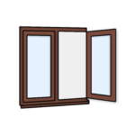 W18 Side-Opening Window with Easy-Clean Hinges – Kömmerling 70 Profile – 1200x1200mm – Rosewood