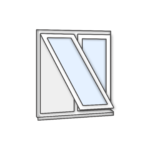 W19 Two-Section Window - Push-Out and Fixed - Kömmerling 70 Profile - 1200x1200mm - White