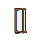 W2 Side-Hung Window – Kömmerling 70 Profile – 600x1200mm – Left Hinge (External View) – Golden Oak
