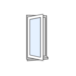 W2 Side-Hung Window - Kömmerling 70 Profile - 600x1200mm - Left Hinge (External View) - White