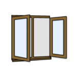 W21 Two Side-Opening Sash Window – Kömmerling 70 Profile – 1200x1200mm – Golden Oak