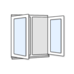 W21 Two Side-Opening Sash Window - Kömmerling 70 Profile - 1200x1200mm - White