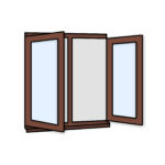 W21 Two Side-Opening Sash Window – Kömmerling 70 Profile – 1200x1200mm – Rosewood
