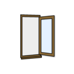 W3 Side-Hung Window – Kömmerling 70 Profile – 600x1200mm – Right Hinge (External View) – Golden Oak