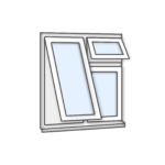 W30 Three-Section Window with Fixed Pane, Top Light Push-Out, and Push-Out Sash - Kömmerling 70 Profile - 1200x1200mm - White