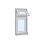 W4 Window with Top Light - Kömmerling 70 Profile - 600x1200mm - White