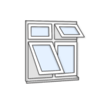 W40 Four-Section Window with Push-Out, Fixed Panes, and Alternating Configuration - Kömmerling 70 Profile - 1200x1200mm - White