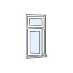 W6 Side-Hung Window with Fixed Top Pane - Kömmerling 70 Profile - 600x1200mm - White