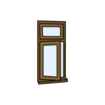 W6 Side-Hung Window with Fixed Top Pane – Kömmerling 70 Profile – 600x1200mm – Golden Oak