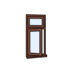 W6 Side-Hung Window with Fixed Top Pane – Kömmerling 70 Profile – 600x1200mm – Rosewood