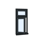 W6 Side-Hung Window with Fixed Top Pane – Kömmerling 70 Profile – 600x1200mm – Anthracite Grey