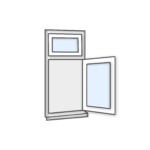 W7 Side-Hung Window with Fixed Top Pane - Kömmerling 70 Profile - 600x1200mm - White