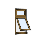 W8 Window with Fixed Top Pane and Push-Out Bottom – Kömmerling 70 Profile – 600x1200mm – Golden Oak