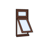 W8 Window with Fixed Top Pane and Push-Out Bottom – Kömmerling 70 Profile – 600x1200mm – Rosewood