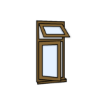 W9 Top-Hung and Side-Opening Window – Kömmerling 70 Profile – 600x1200mm – Golden Oak