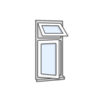 W9 Top-Hung and Side-Opening Window - Kömmerling 70 Profile - 600x1200mm - White
