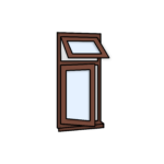 W9 Top-Hung and Side-Opening Window – Kömmerling 70 Profile – 600x1200mm – Rosewood