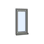 W0 uPVC Flush Casement Window on Kömmerling 70 Profile – 600×1200 – Fixed – Agate Grey
