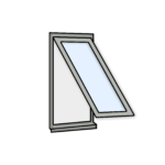 W1 600x1200mm – Kömmerling Flush Casement Window Agate Grey