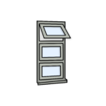 W11 Flush Window – Kömmerling 70 Profile – 600x1200mm – Agate Grey