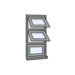 W12 Flush Window – Kömmerling 70 Profile – 600x1200mm – Agate Grey