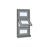 W13 Flush Window – Kömmerling 70 Profile – 600x1200mm – Agate Grey