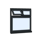 W15 Flush Window – Kömmerling 70 Profile – 1200x1200mm – Anthracite Grey